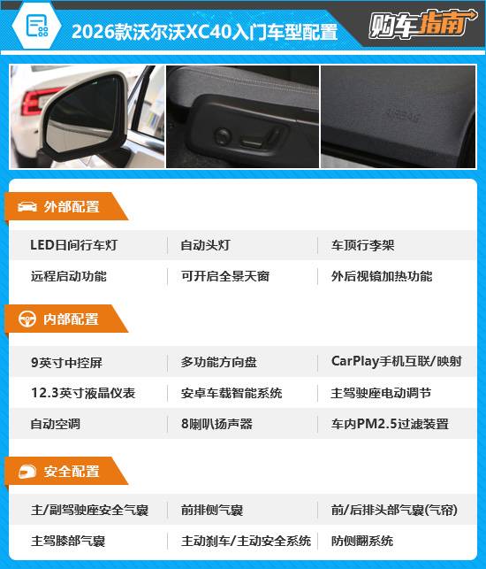 推薦次頂配車型 沃爾沃XC40購車指南